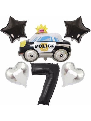 İstoç Parti Polis Arabası Balon Folyo Set Konsept Yaş 7