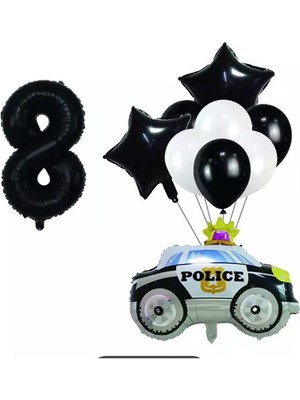 İstoç Parti Police ( Polis Arabası ) Folyo Balon Seti Yaş 8