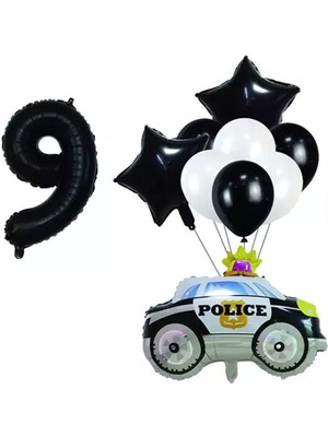 İstoç Parti Police ( Polis Arabası ) Folyo Balon Seti Yaş 9