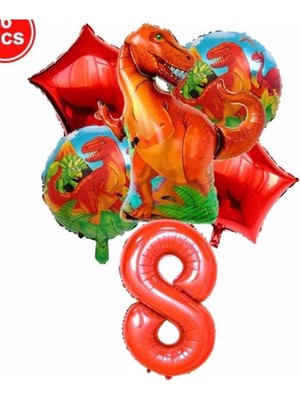 İstoç Parti Dinazor Konsept Balon Konsept Doğum Günü Seti Yaş 8
