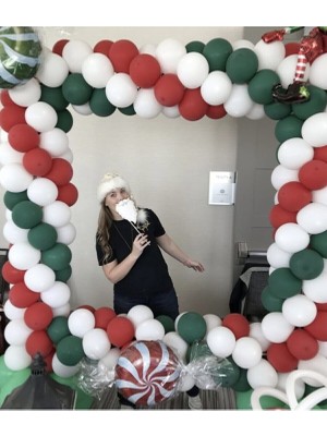 İstoç Parti Pastel Yeşil Kırmızı Beyaz Balon Zincir Set Noel Kutlama Yılbaşı 100 Adet