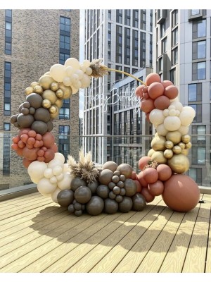 İstoç Parti Krom Gold Yanık Turuncu Kahverengi ve Sütlü Kahve Balon Seti 50 Adet