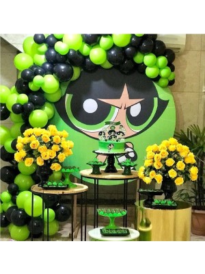 İstoç Parti 100 Adet Yeşil Siyah Balon ve 5mt Balon Zinciri