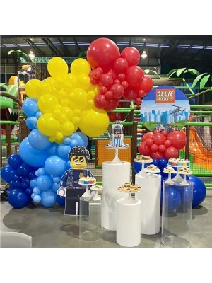 İstoç Parti 100 Adet Sarı Mavi Lacivert Kırmızı Balon ve 5mt Balon Zinciri