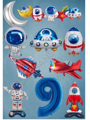 İstoç Parti Uzay Temalı Doğum Günü Parti Seti Yaş 9