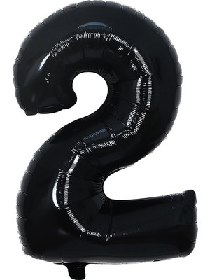 İstoç Parti Folyo Balon Siyah 2 Rakamı 34 Inç 80 cm