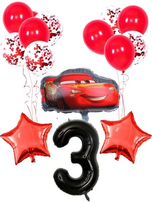 İstoç Parti Pullu Şeffaf Balonlu Yarış Arabası Temalı Balon Seti Yaş 3