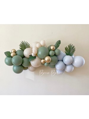 İstoç Parti Okaliptus Fırtına Mavisi Sütlü Kahve Krom Gold Balon Seti 40 Adet