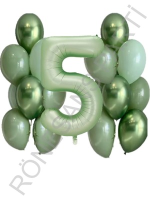 İstoç Parti Su Yeşili Rakam ve Balon Seti Yaş 5