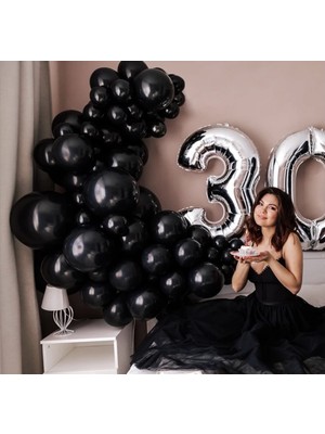 İstoç Parti 50 Adet Siyah Balon Zincir Set