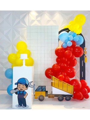 İstoç Parti 100 Adet Sarı Kırmızı Mavi Balon ve 5mt Balon Zinciri