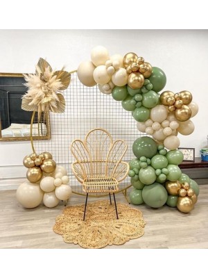 İstoç Parti Deniz Kumu Retro Okaliptus Krom Gold Balon Seti 50 Adet