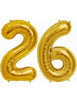 İstoç Parti 26 Yaş Sayı Folyo Balon Gold 40 Inç 100 cm