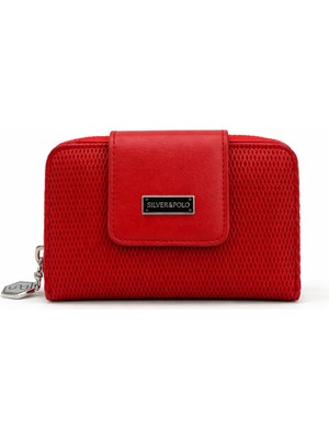 Louisiana Polo Silver Polo Kadın Cüzdan Petek Kırmızı 935
