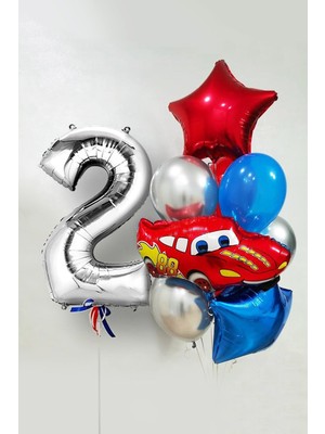 İstoç Parti Kırmızı Araba Temalı Balon Seti Yaş 2