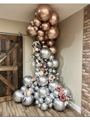 İstoç Parti Krom Gold ve Krom Gümüş Balon Zinciri 50 Adet