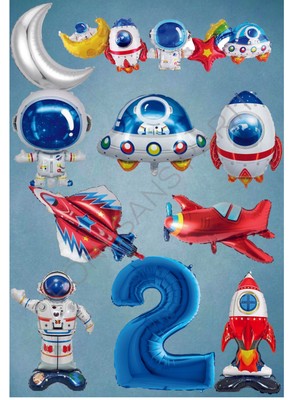 İstoç Parti Uzay Temalı Doğum Günü Parti Seti Yaş 2