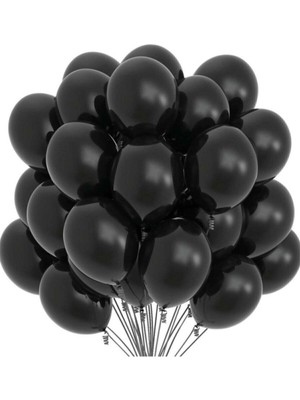 İstoç Parti 12 Inç Pastel Siyah Balon 20'li