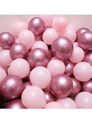 İstoç Parti Krom Pembe ve Makaron (Pastel) Pembe Renk Balon 10 Adet