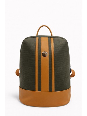 Louisiana Polo Silver Polo Kadın Sırt Çantası Petek Desen Haki Taba 1072