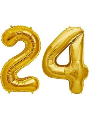 İstoç Parti 24 Yaş Sayı Folyo Balon Gold 40 Inç 100 cm