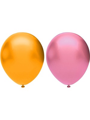 İstoç Parti Metalik Balon Seti 30 Adet ( Pembe, Turuncu)