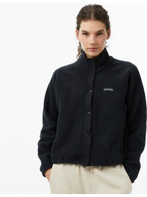 Columbia Jasper Ridge Pebbled Fleece Full Snap Kadın Siyah Outdoor SWEATSHIRT.010
