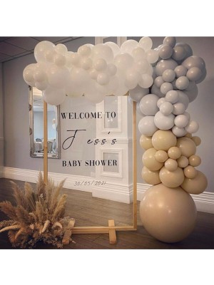 İstoç Parti Pastel Gri-Beyaz-Ten Balon 100 Adet + 5 Mt. Balon Zinciri