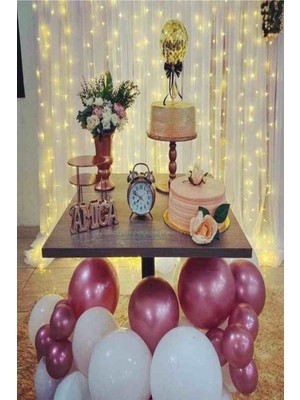 İstoç Parti Krom Pembe-Pastel Beyaz 20 Adet Balon Seti