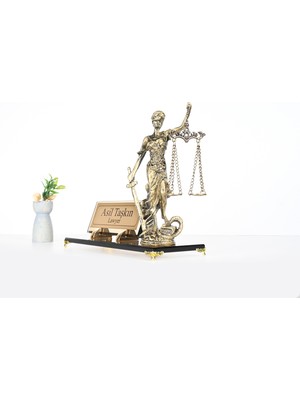 Hakim, Savcı, Avukat, Noter, Zabıt Katibi, Muhasebe, Hediyesi Cam Themis Adalet Heykeli Masa Isimlik