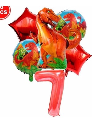 İstoç Parti Dinazor Konsept Balon Konsept Doğum Günü Seti Yaş 7