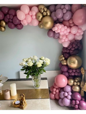 İstoç Parti Krom Gold Yaban Çileği Toz Pembe ve Makaron Pembe Balon Seti 50 Adet