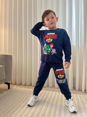 Cg Kids Brawl Stars 2 Iplik Kumaş Erkek Çocuk Alt Üst Takım Süper Kalite