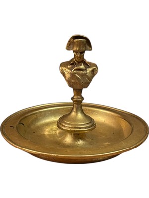 TT Napolyon Görselli Avrupa Pirinç Kül Tablası 13,5 cm Çapında 10 cm Boyunda