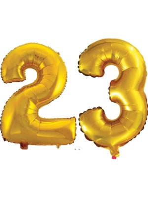 İstoç Parti 23 Yaş Sayı Folyo Balon Gold 40 Inç 100 cm