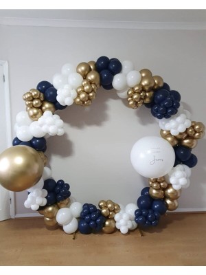 İstoç Parti Beyaz Gece Mavisi Krom Gold Balon Seti 50 Adet