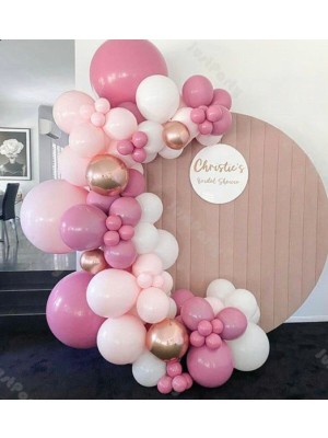 İstoç Parti Yaban Çileği Somon Beyaz Krom Gold Balon Seti 50 Adet