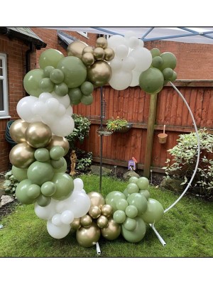 İstoç Parti Küf Yeşili Krom Gold ve Beyaz Balon Seti 50 Adet