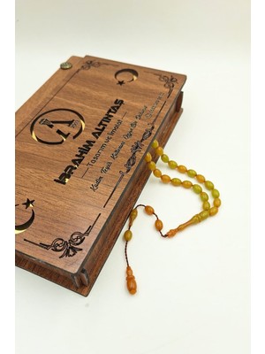 İbrahim Altıntaş Harelituruncu-Yeşil Bilekboy Arpa Kesim Kehribar Tespih