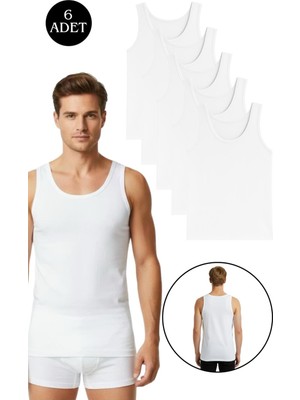 Exlove 6 Adet Askılı Erkek Siyah Atlet Pamuklu