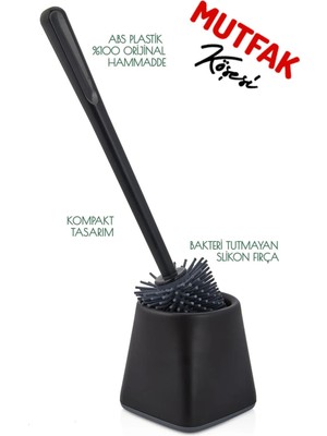 Mutfak Köşesi Antibakteriyel Silikon Uçlu Tuvalet Fırçası Seti - Tuvalet ve Klozet Temizleme Fırçası