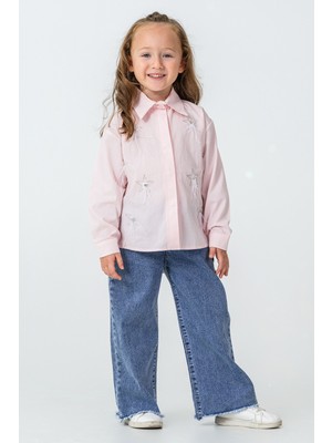 Kinderos Yıldız Taş Gömlekli Pantolonlu Kız Çocuk 2\'li Takım - 26K 4489