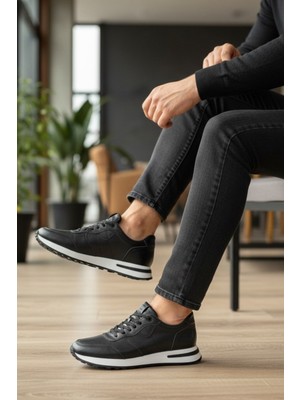 Enoch Erkek Hakiki Deri Klasik Ayakkabı - Yalın Hatlı ve Esnek Kontrast Tabanlı Bağcıklı Model