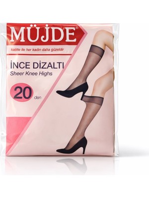 Müjde Ince Dizaltı Çorap 20 Den Şeffaf Dizaltı Kadın Çorabı - Ten Rengi