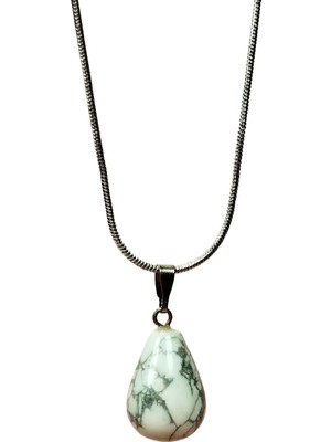 Havlit Doğal Taşı Zincirli El Yapımı Kolye Uç: 2 cm Zincir: 20 cm Kutulu