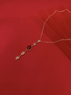 Kırmızı Element Gold Y Kolye