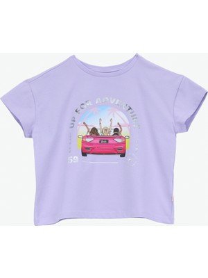 Barbie Baskılı Lila Kız Çocuk T-Shirt BRB6SG-TST6409