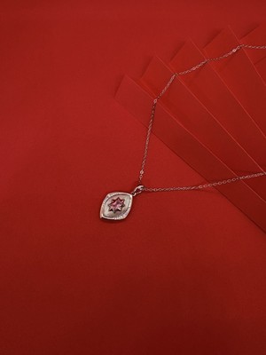 Pembe Taşlı Yıldız Kolye