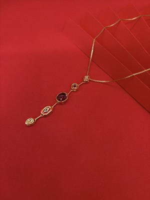 Mor Element Gold Y Kolye