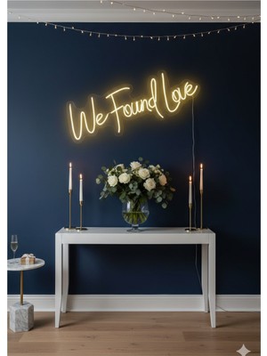 Dekoraven We Found Love Neon Tabela Söz Nişan DEKORU(60X24CM)